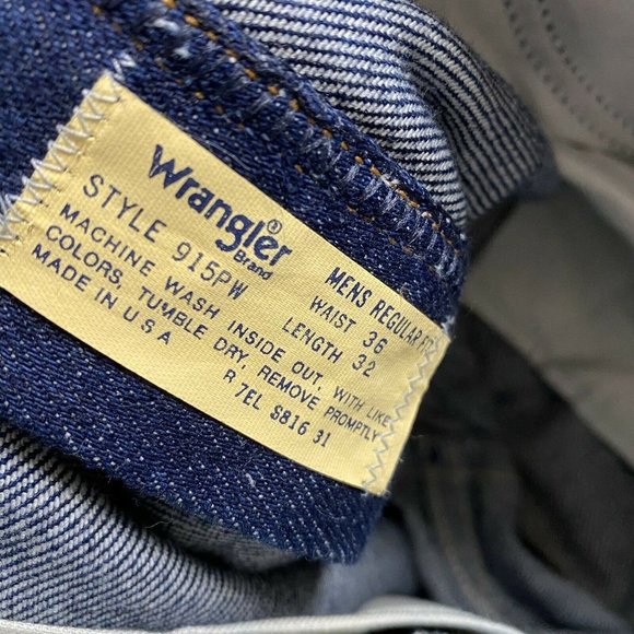 Wrangler Men’s Regular Fit Western Style Denim Jeans Blue - Picture 5 of 5